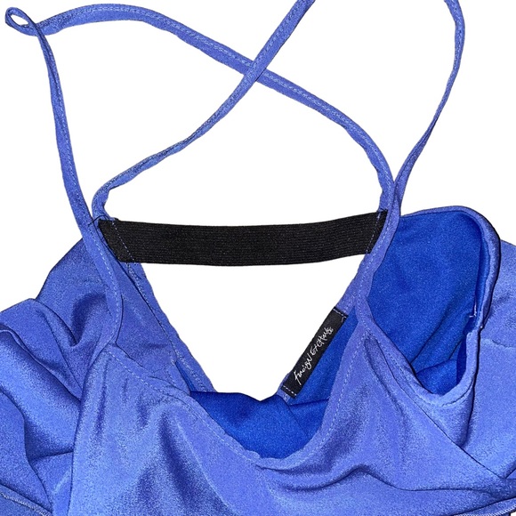 FOREIGN EXCHANGE BLUE FLOWY TANK SIZE SMALL - Picture 2 of 3